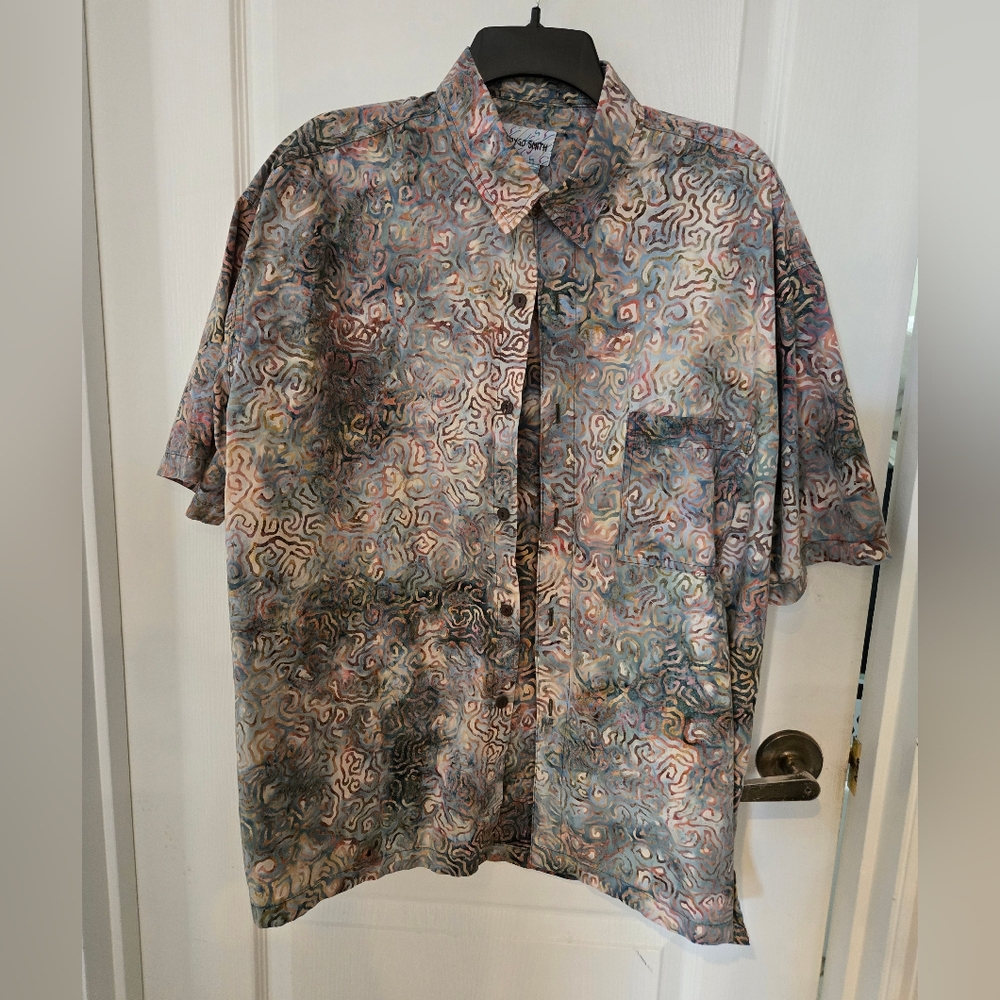 Inoygo Smith Mens Abstract Patterned Short Sleeve Shirt